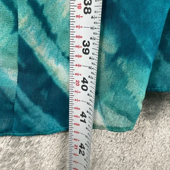 VTG Y2K ABS Allen Schwartz Dress Size 2 Blue Watercolor Rhinestone Mermaid Fairy - Picture 11 of 11